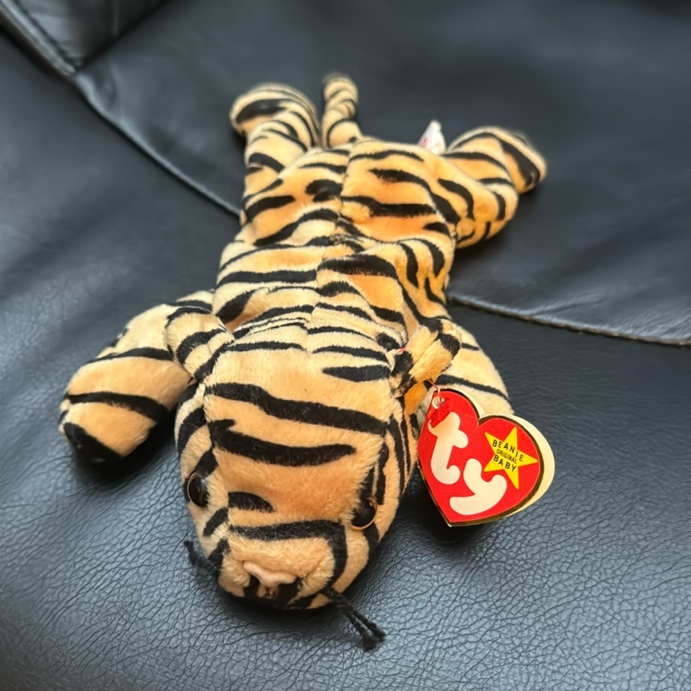 Ty Beanie Baby Babies 1995 Stripes The Tiger PVC Pellets Rare style 4065